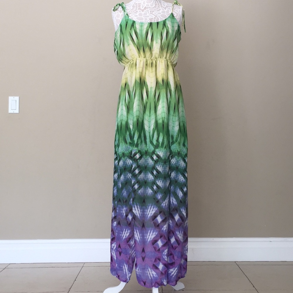 Romeo & Juliet maxi spaghetti strap dress tie dye
